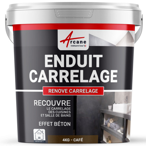 Enduit carrelage mur et sol pour salle de bain cuisine - RENOVE CARRELAGE-4Kg-Cafe-Aspect / Couleur