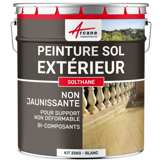Peinture Béton Extérieur Sol - SOLTHANE-kit25kg-Blanc-Aspect / Couleur Peinture Béton Extérieur Sol - SOLTHANE-kit25kg-Blanc-Aspect / Couleur