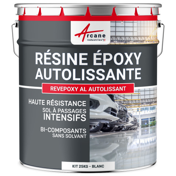Résine Autolissante Epoxy Sol Carrelage - REVEPOXY AL AUTOLISSANT-kit25kg-Blanc-Aspect / Couleur