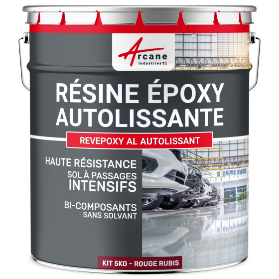 Résine Autolissante Epoxy Sol Carrelage - REVEPOXY AL AUTOLISSANT-Kit5kg-Rouge-rubis-ral-3003-Aspect / Couleur Résine Autolissante Epoxy Sol Carrelage - REVEPOXY AL AUTOLISSANT-Kit5kg-Rouge-rubis-ral-3003-Aspect / Couleur