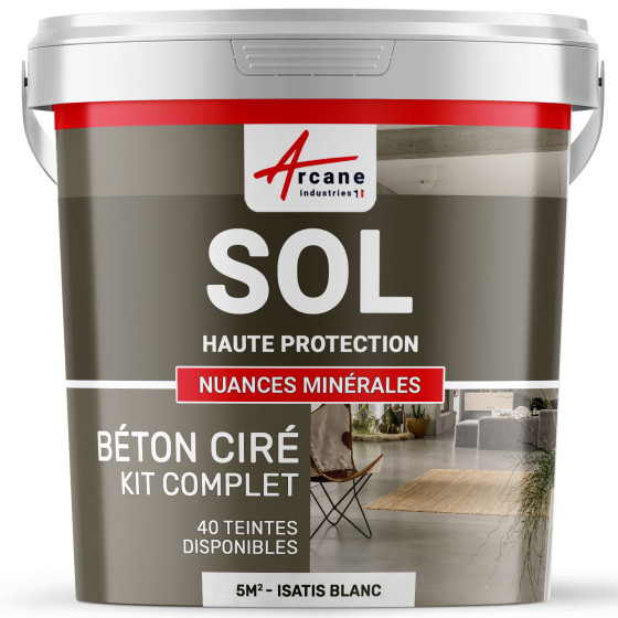 KIT BETON CIRE SOL HAUTE PROTECTION-kit5m2-Isatis-Blanc-Aspect / Couleur