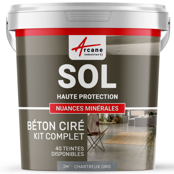 KIT BETON CIRE SOL HAUTE PROTECTION-kit2m2-Chartreux-Gris-Aspect / Couleur KIT BETON CIRE SOL HAUTE PROTECTION-kit2m2-Chartreux-Gris-Aspect / Couleur