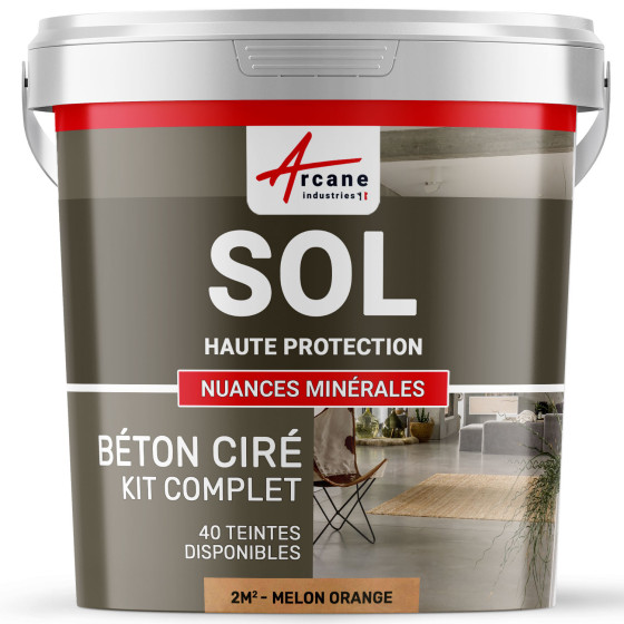 KIT BETON CIRE SOL HAUTE PROTECTION-kit2m2-Melon-Orange-Aspect / Couleur