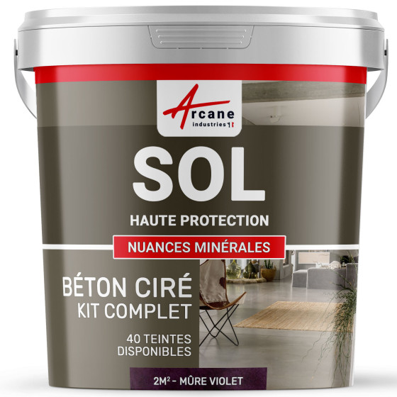 KIT BETON CIRE SOL HAUTE PROTECTION-kit2m2-Mure-Violet-Aspect / Couleur