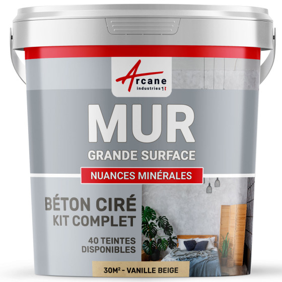 KIT BTON CIR MURS GRANDE SURFACE - B‚ton cir‚ sp‚cial murs-Kit30m2-Vanille-Beige-Aspect / Couleur