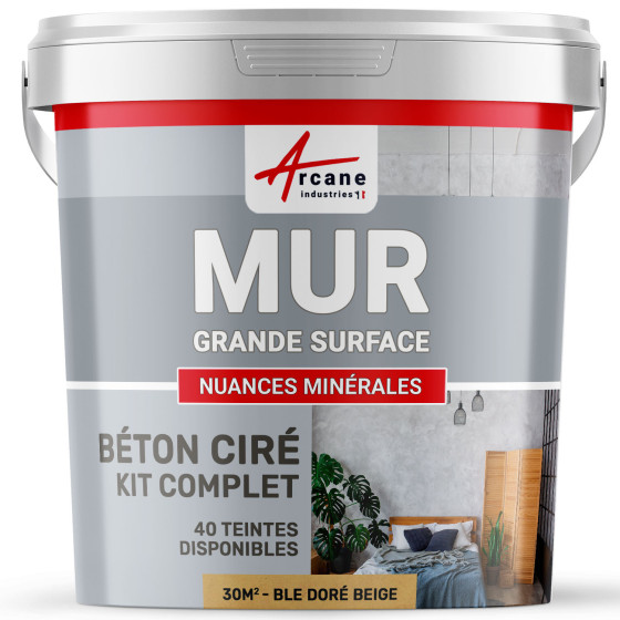 KIT BTON CIR MURS GRANDE SURFACE - B‚ton cir‚ sp‚cial murs-Kit30m2-Ble-Dore-Beige-Aspect / Couleur