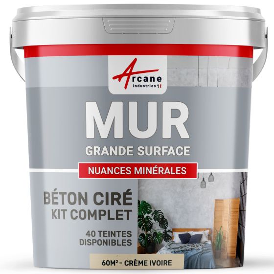 KIT BTON CIR MURS GRANDE SURFACE - B‚ton cir‚ sp‚cial murs-Kit60m2-Creme-Ivoire-Aspect / Couleur
