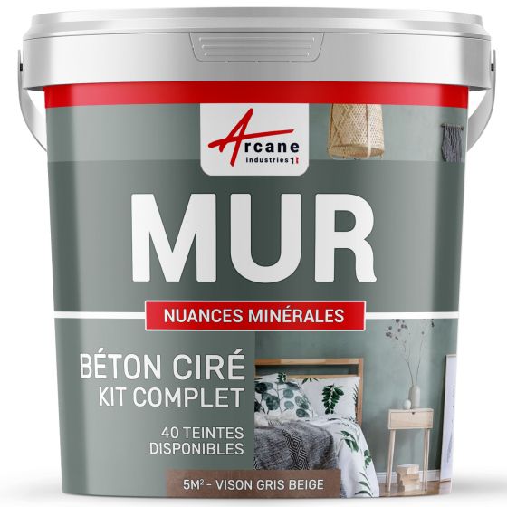 KIT BTON CIR MURS-kit5m2-Satinee-Vison-Gris-beige-Aspect / Couleur KIT BTON CIR MURS-kit5m2-Satinee-Vison-Gris-beige-Aspect / Couleur
