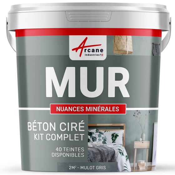 KIT BTON CIR MURS-kit2m2-Satinee-Mulot-Gris-Aspect / Couleur KIT BTON CIR MURS-kit2m2-Satinee-Mulot-Gris-Aspect / Couleur