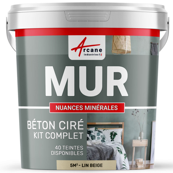 KIT BTON CIR MURS-kit5m2-Mate-Lin-Beige-Aspect / Couleur KIT BTON CIR MURS-kit5m2-Mate-Lin-Beige-Aspect / Couleur