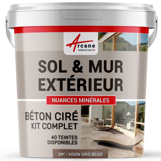 1-Main-KIT BETON CIRE EXTERIEUR - kit2m2-Vison-Gris-beige-Aspect / Couleur