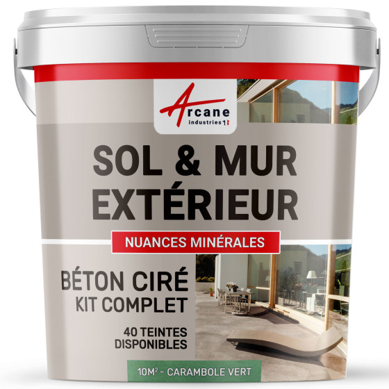 1-Main-KIT BETON CIRE EXTERIEUR - kit10m2-Carambole-Vert-Aspect / Couleur