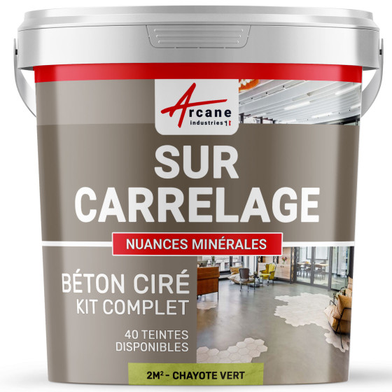 1-Main-KIT BETON CIRE SUR CARRELAGE-kit2m2-Chayote-Vert-Aspect / Couleur