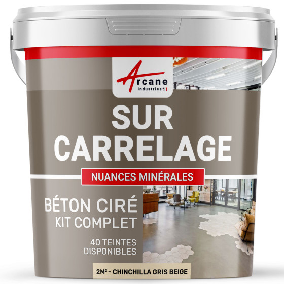 1-Main-KIT BETON CIRE SUR CARRELAGE-kit2m2-Chinchilla-Gris-Beige-Aspect / Couleur 1-Main-KIT BETON CIRE SUR CARRELAGE-kit2m2-Chinchilla-Gris-Beige-Aspect / Couleur