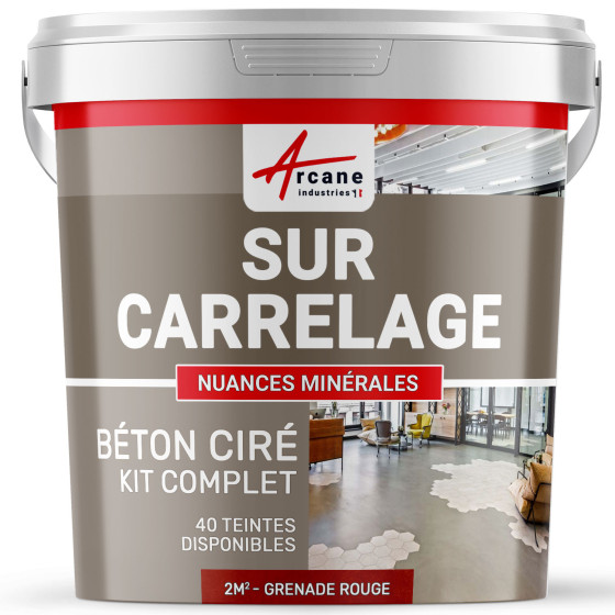 1-Main-KIT BETON CIRE SUR CARRELAGE-kit2m2-Grenade-Rouge-Aspect / Couleur