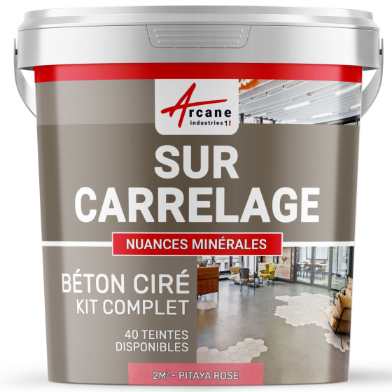 1-Main-KIT BETON CIRE SUR CARRELAGE-kit2m2-Pitaya-Rose-Aspect / Couleur
