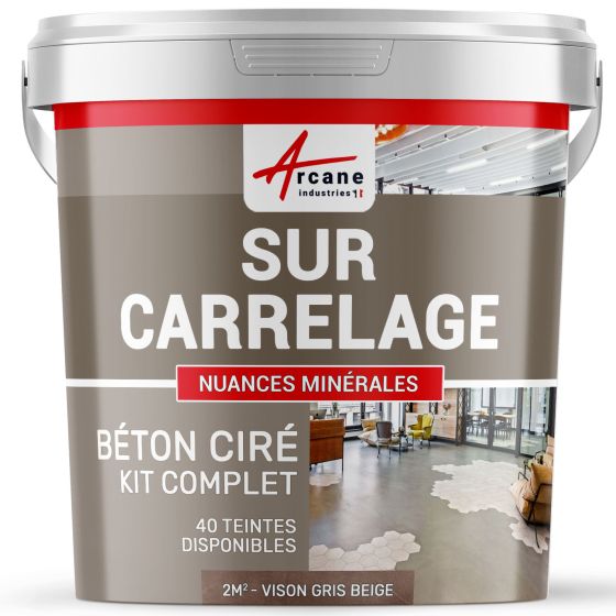 1-Main-KIT BETON CIRE SUR CARRELAGE-kit2m2-Vison-Gris-beige-Aspect / Couleur 1-Main-KIT BETON CIRE SUR CARRELAGE-kit2m2-Vison-Gris-beige-Aspect / Couleur