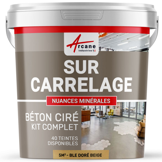 1-Main-KIT BETON CIRE SUR CARRELAGE-kit5m2-Ble-Dore-Beige-Aspect / Couleur