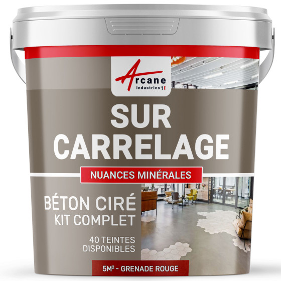 1-Main-KIT BETON CIRE SUR CARRELAGE-kit5m2-Grenade-Rouge-Aspect / Couleur