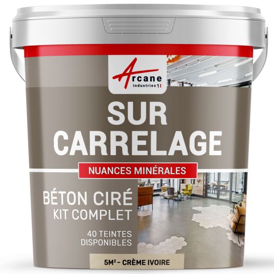 1-Main-KIT BETON CIRE SUR CARRELAGE-kit5m2-Creme-Ivoire-Aspect / Couleur