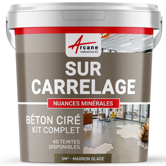 1-Main-KIT BETON CIRE SUR CARRELAGE-kit5m2-Marron-glace-Aspect / Couleur
