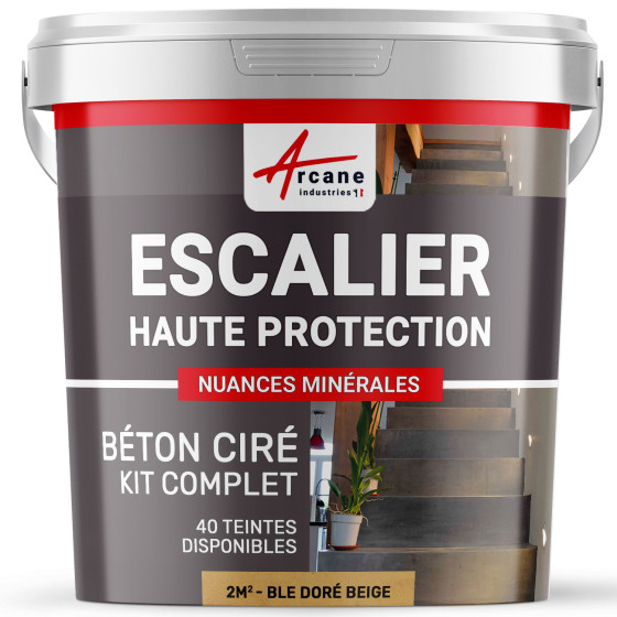 B‚ton Cir‚ Escalier - Kit Complet-kit2m2-Ble-Dore-Beige-Aspect / Couleur B‚ton Cir‚ Escalier - Kit Complet-kit2m2-Ble-Dore-Beige-Aspect / Couleur