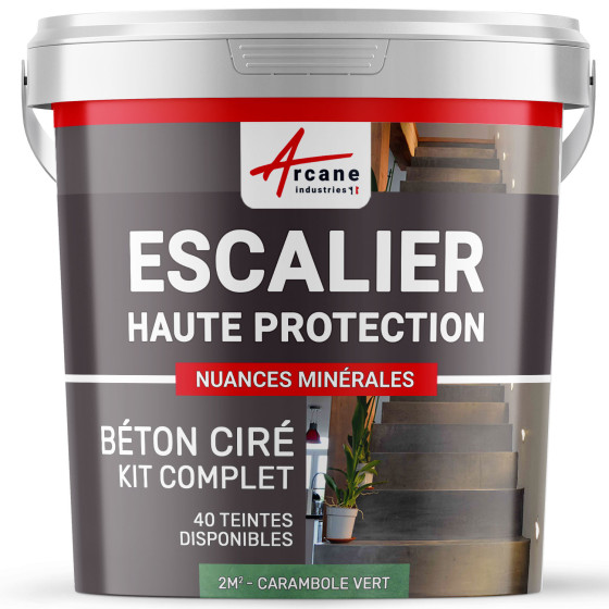 B‚ton Cir‚ Escalier - Kit Complet-kit2m2-Carambole-Vert-Aspect / Couleur