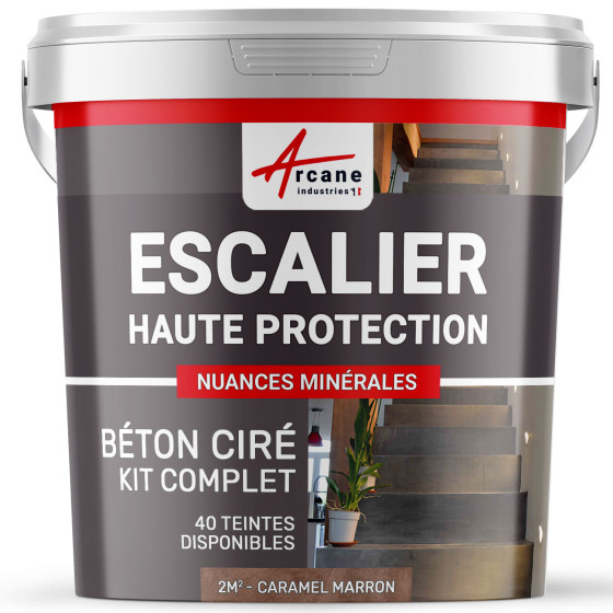 B‚ton Cir‚ Escalier - Kit Complet-kit2m2-Caramel-Marron-Aspect / Couleur B‚ton Cir‚ Escalier - Kit Complet-kit2m2-Caramel-Marron-Aspect / Couleur