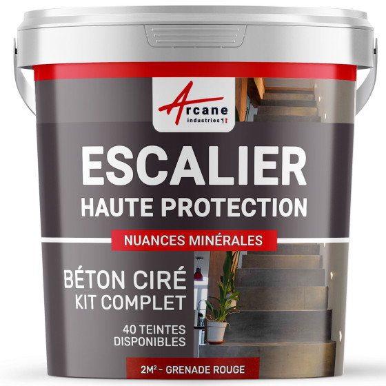 B‚ton Cir‚ Escalier - Kit Complet-kit2m2-Grenade-Rouge-Aspect / Couleur