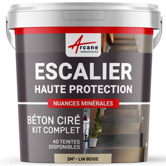 B‚ton Cir‚ Escalier - Kit Complet-kit2m2-Lin-Beige-Aspect / Couleur B‚ton Cir‚ Escalier - Kit Complet-kit2m2-Lin-Beige-Aspect / Couleur