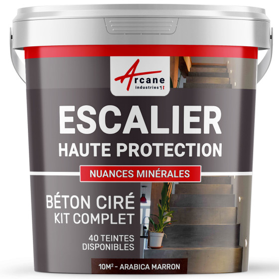B‚ton Cir‚ Escalier - Kit Complet-kit10m2-Arabica-Marron-Aspect / Couleur