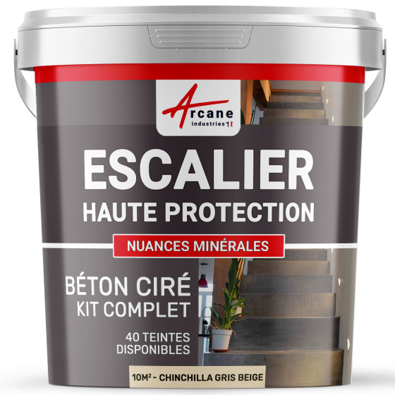 B‚ton Cir‚ Escalier - Kit Complet-kit10m2-Chinchilla-Gris-Beige-Aspect / Couleur B‚ton Cir‚ Escalier - Kit Complet-kit10m2-Chinchilla-Gris-Beige-Aspect / Couleur
