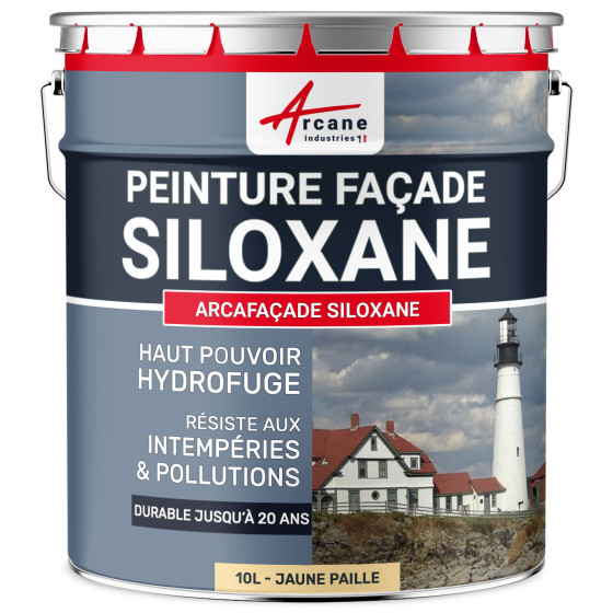Peinture Siloxane - ARCAFAÇADE SILOXANE-10L-Jaune-Paille-Ral-085-90-30-Aspect / Couleur