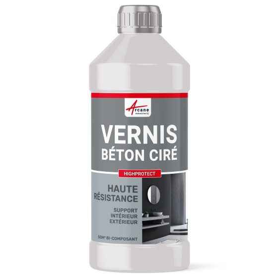 Vernis vitrificateur béton ciré extérieur polyuréthane HAUTE RESISTANCE - HIGHPROTECT-kit50m2-Transparente-Aspect / Couleur Vernis vitrificateur béton ciré extérieur polyuréthane HAUTE RESISTANCE - HIGHPROTECT-kit50m2-Transparente-Aspect / Couleur