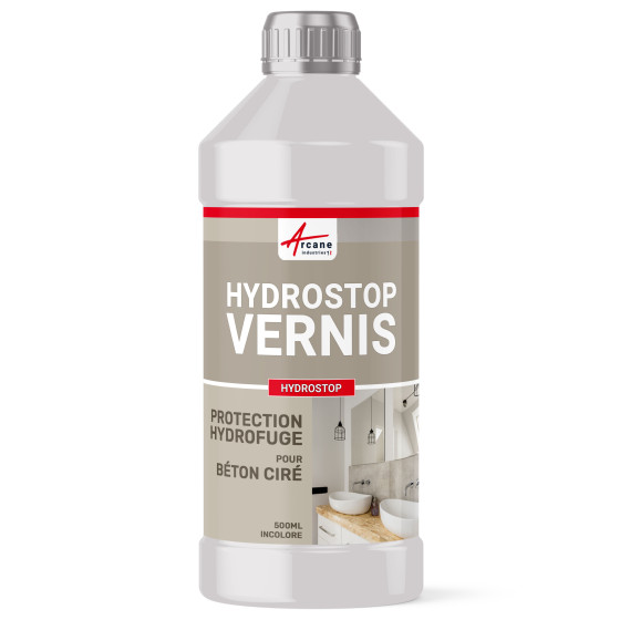 Vernis pour Béton Ciré, protection hydrofuge, oléofuge : HYDROSTOP-500ML-Transparente-Aspect / Couleur Vernis pour Béton Ciré, protection hydrofuge, oléofuge : HYDROSTOP-500ML-Transparente-Aspect / Couleur