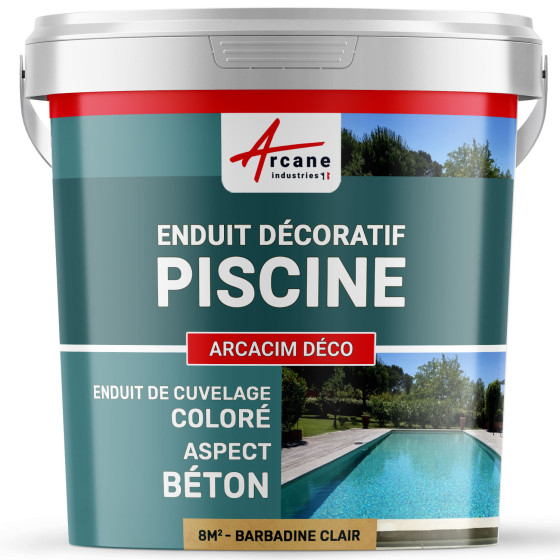 Enduit décoratif de finition pour piscine : ARCACIM Déco-8m2-Barbadine-Clair-Aspect / Couleur
