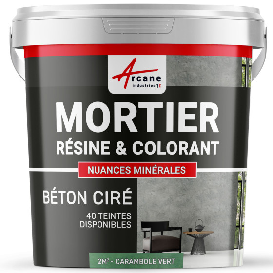 1-Main-béton ciré sans primaire ni vernis de finition-2m2-Carambole-Vert-Aspect / Couleur 1-Main-béton ciré sans primaire ni vernis de finition-2m2-Carambole-Vert-Aspect / Couleur