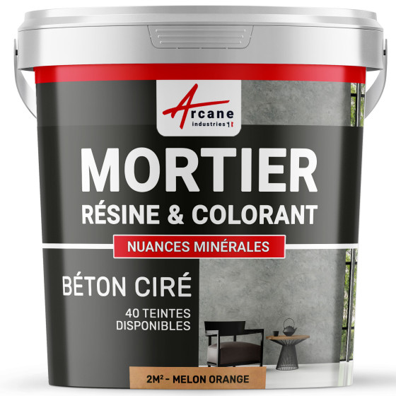 1-Main-béton ciré sans primaire ni vernis de finition-2m2-Melon-Orange-Aspect / Couleur