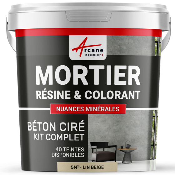 1-Main-béton ciré sans primaire ni vernis de finition-5m2-Lin-Beige-Aspect / Couleur