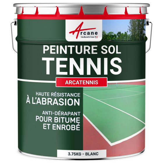 Peinture pour court de tennis anti dérapant - ARCATENNIS-2-5L-Blanc-Aspect / Couleur