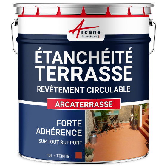Peinture d'étanchéité pour terrasse - Revêtement extérieur à base de résine  : ARCATERRASSE-10L-Tuile-Couleur / Aspect