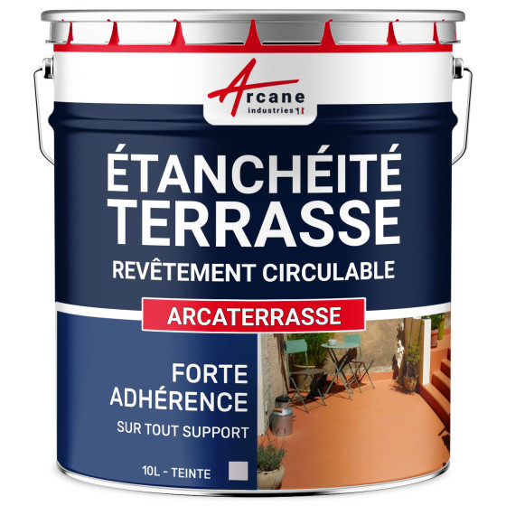 Peinture d'étanchéité pour terrasse - Revêtement extérieur à base de résine  : ARCATERRASSE-10L-Gris-Couleur / Aspect