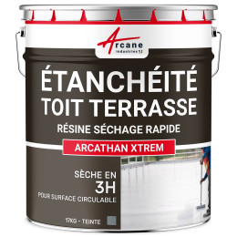 Résine étanchéité toit plat et terrasse  : ARCATHAN XTREM-17Kg-jusqua-11m2-2-couches-Gris-argent-Couleur / Aspect