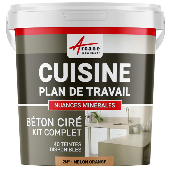 1-Main-Béton Ciré Cuisine : Plan de travail, Crédence - Kit 2m2 - melon orange 1-Main-Béton Ciré Cuisine : Plan de travail, Crédence - Kit 2m2 - melon orange