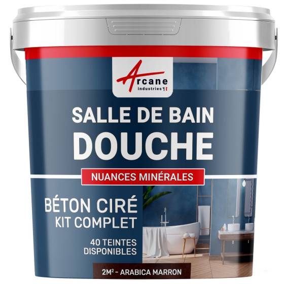 1-Main-Kit B‚ton Cir‚ Salle de Bain :  Enduit imperm‚able-kit2m2-Arabica-Marron-Aspect / Couleur