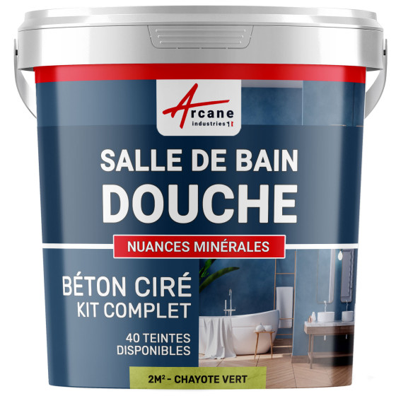 1-Main-Kit B‚ton Cir‚ Salle de Bain :  Enduit imperm‚able-kit2m2-Chayote-Vert-Aspect / Couleur