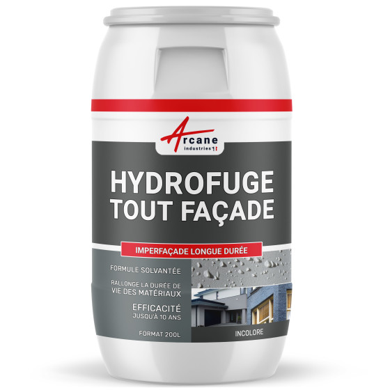 Hydrofuge solvanté pour mur façade crépi briques et enduits: IMPERFACADE-200L-Transparent-Couleur / Aspect Hydrofuge solvanté pour mur façade crépi briques et enduits: IMPERFACADE-200L-Transparent-Couleur / Aspect