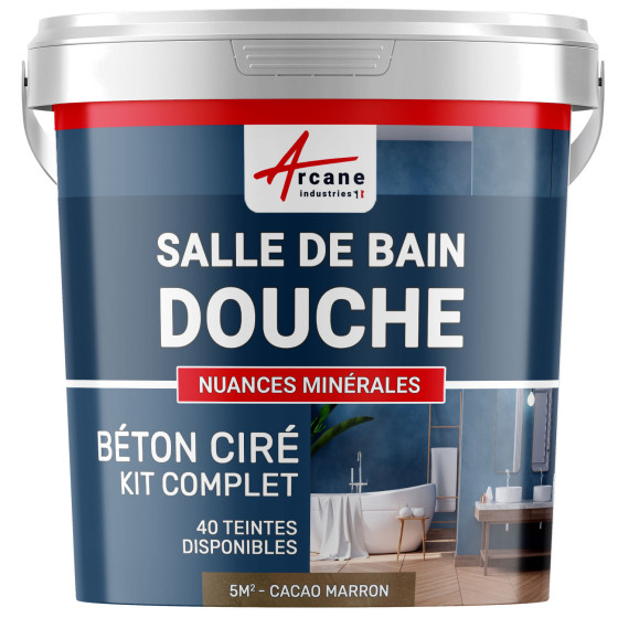 1-Main-Kit B‚ton Cir‚ Salle de Bain :  Enduit imperm‚able-kit5m2-Cacao-Marron-Aspect / Couleur