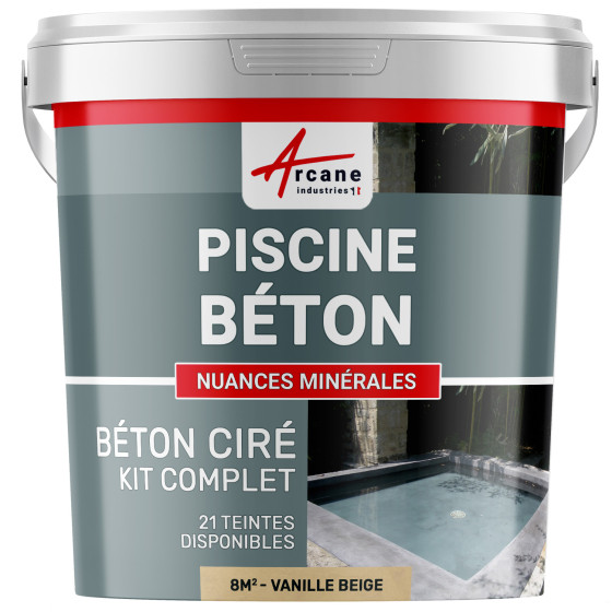 Kit B‚ton cir‚ piscine b‚ton - revˆtement ‚tanche PISCINE haute r‚sistance-kit8m2-Vanille-Beige-Aspect / Couleur Kit B‚ton cir‚ piscine b‚ton - revˆtement ‚tanche PISCINE haute r‚sistance-kit8m2-Vanille-Beige-Aspect / Couleur