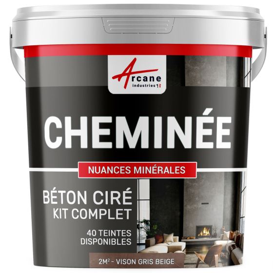 Kit Béton Ciré Cheminée -vison-gris-beige - 2 m²